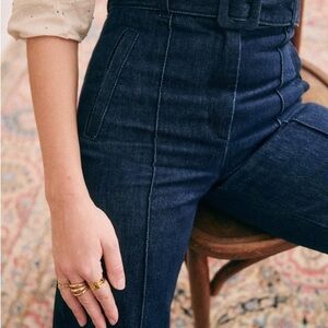 SEZANE Lukas Indigo Seamed Cuff Jean